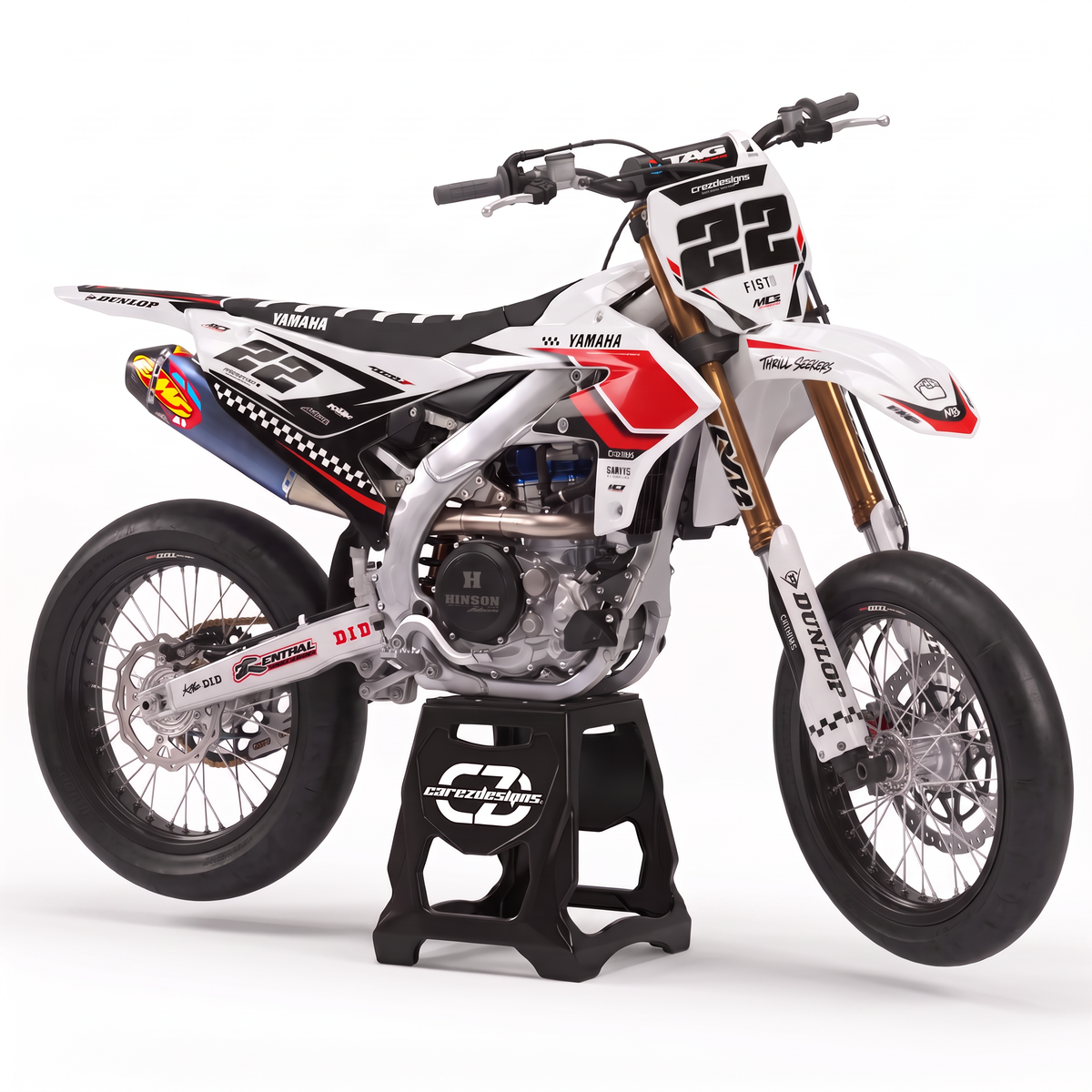 Kit adhesivos motocross Yamaha Supermoto - Racing Red