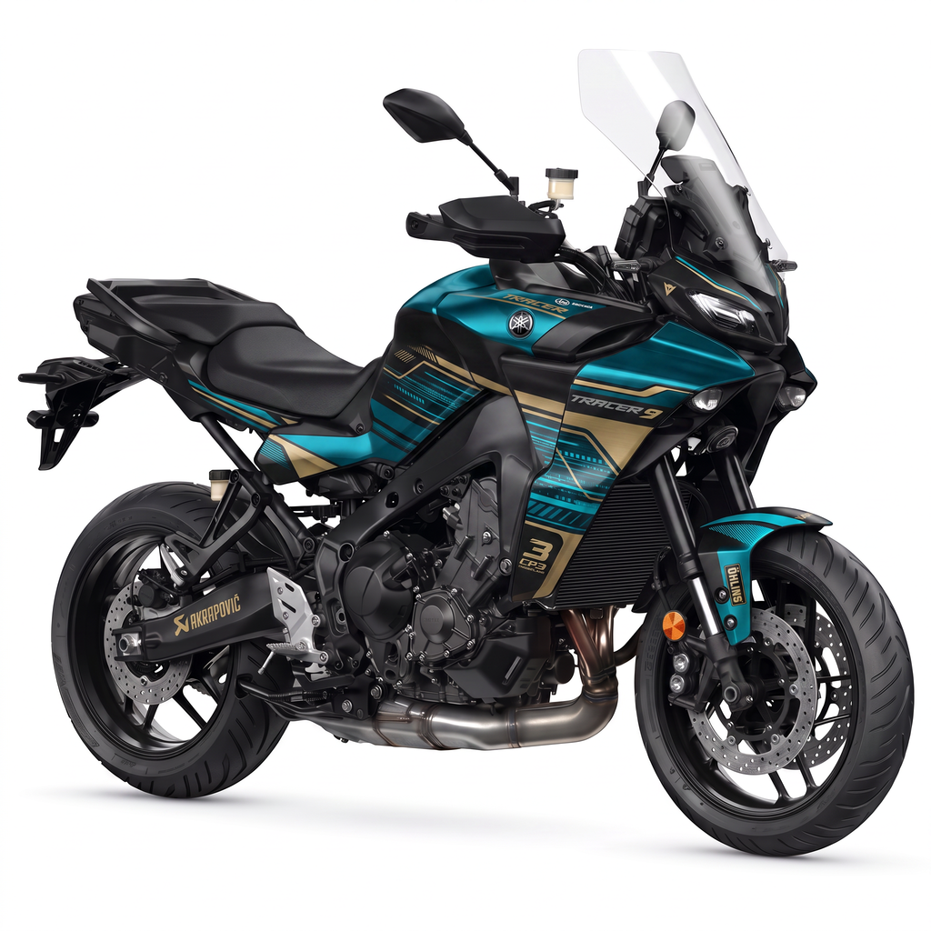 Kit adhesivos Yamaha Tracer 9 y 9GT (2015-2026) - Teal Gold