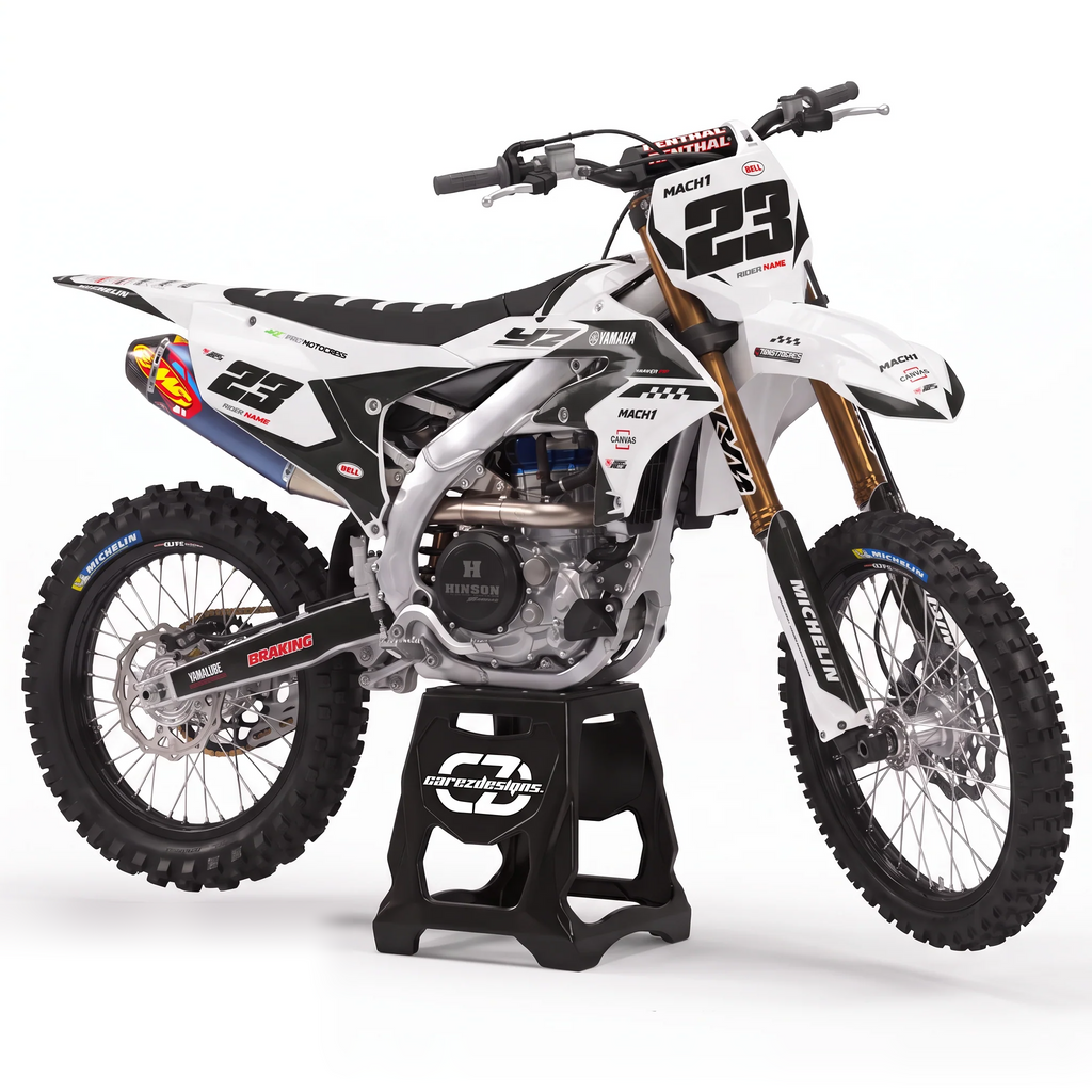 Kit adhesivos motocross Yamaha YZ 250-450 - Mono White