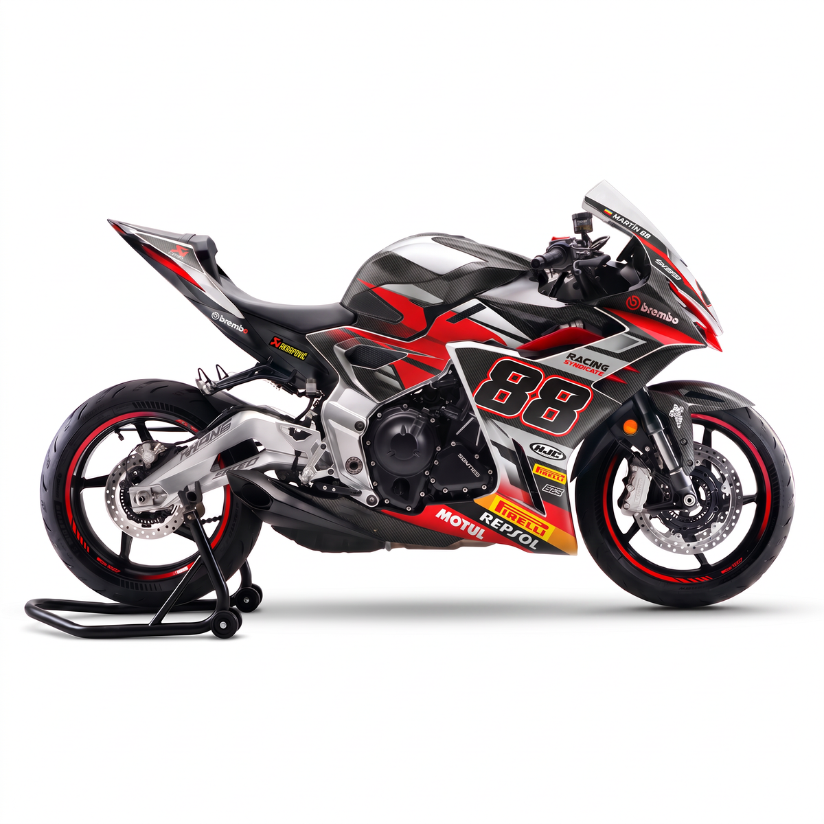 Vinilos Zontes 703RR (2025-2026) - Carbon Red, vista lateral