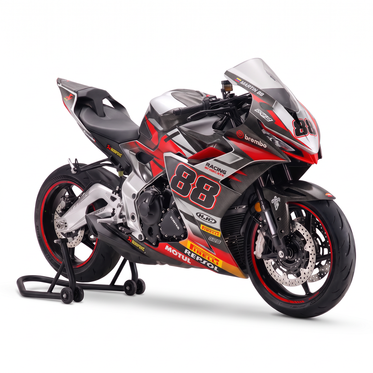 Kit adhesivos Zontes 703RR (2025-2026) - Carbon Red