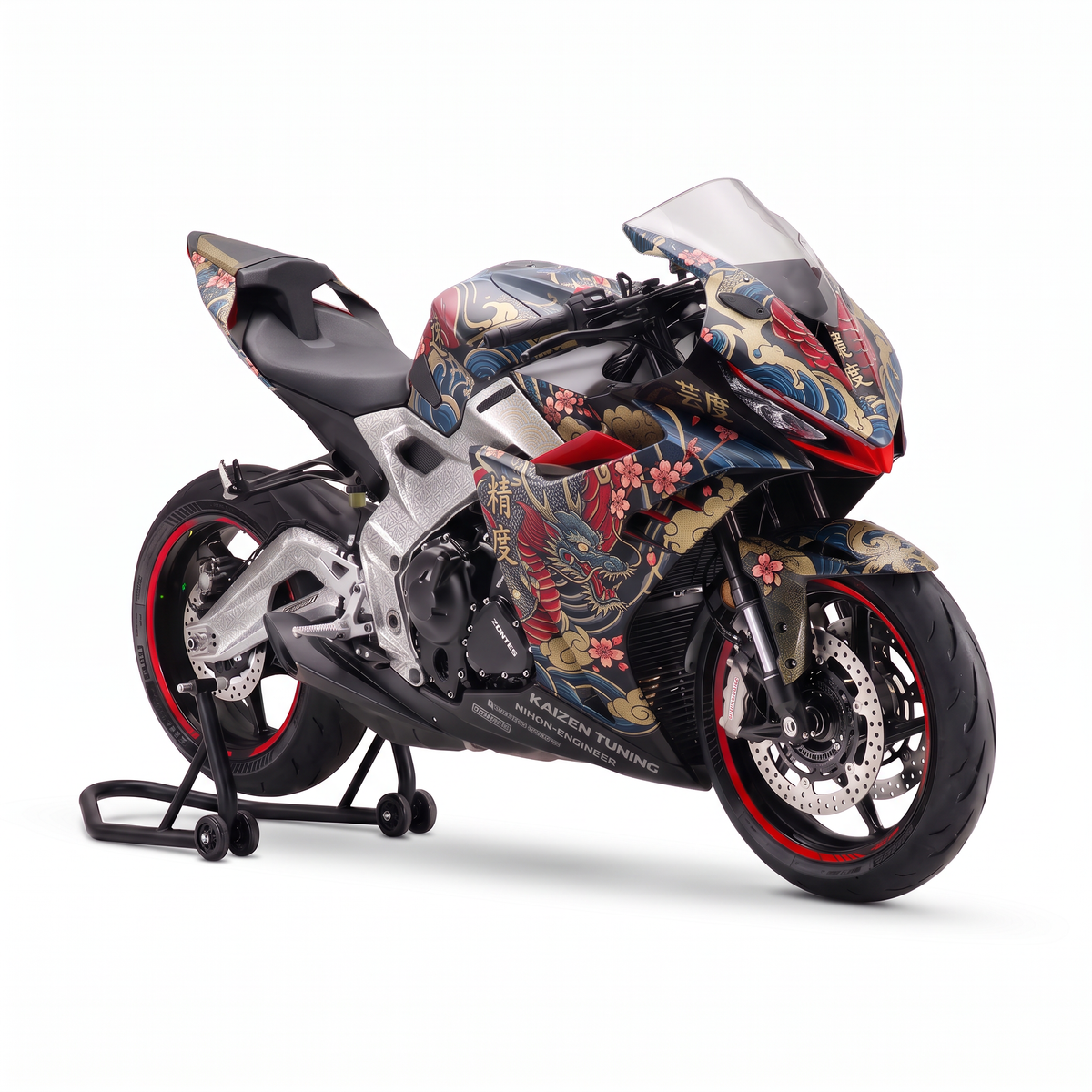 Kit adhesivos Zontes 703RR (2025-2026) - Irezumi Blue