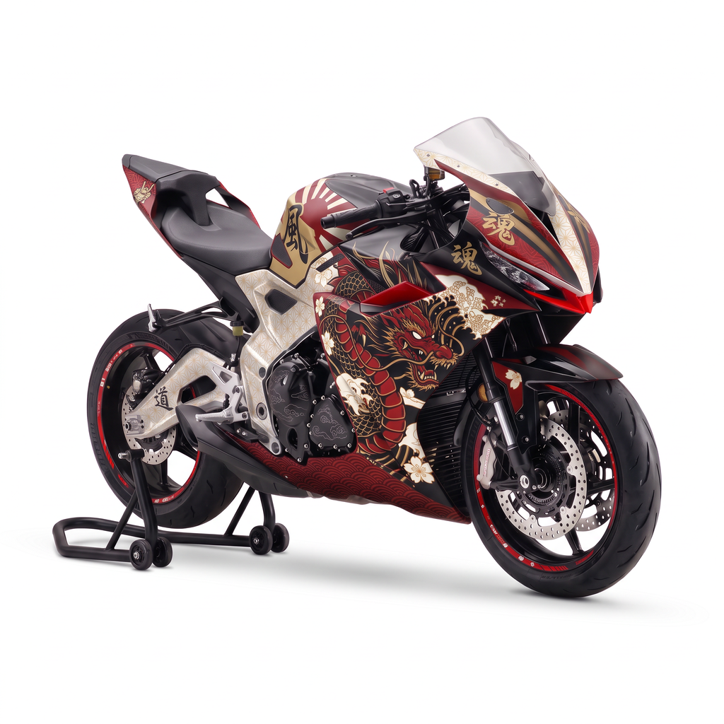 Kit adhesivos Zontes 703RR (2025-2026) - Irezumi Red