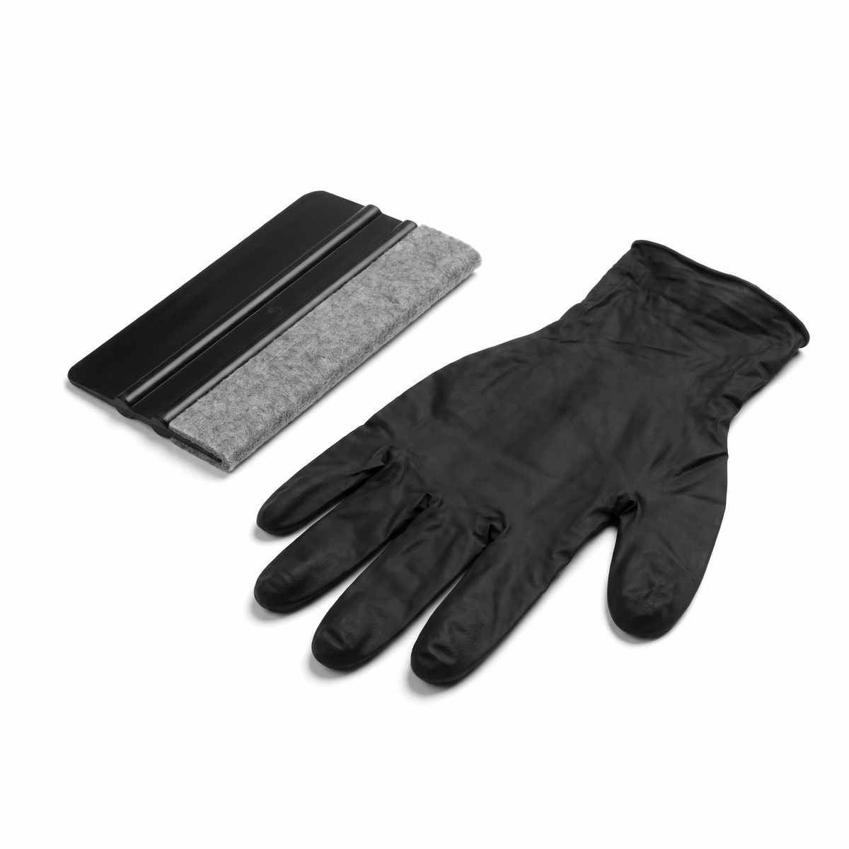 Kit de instalación DIY: espátula y guante de nitrilo para colocar adhesivos de moto