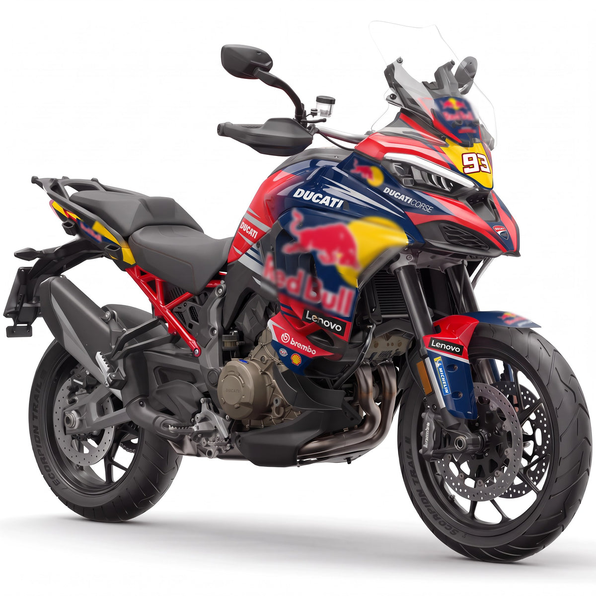 Kit vinilos Ducati Multistrada V4 (2021-2026) - Blu Fiamma, vista tres cuartos