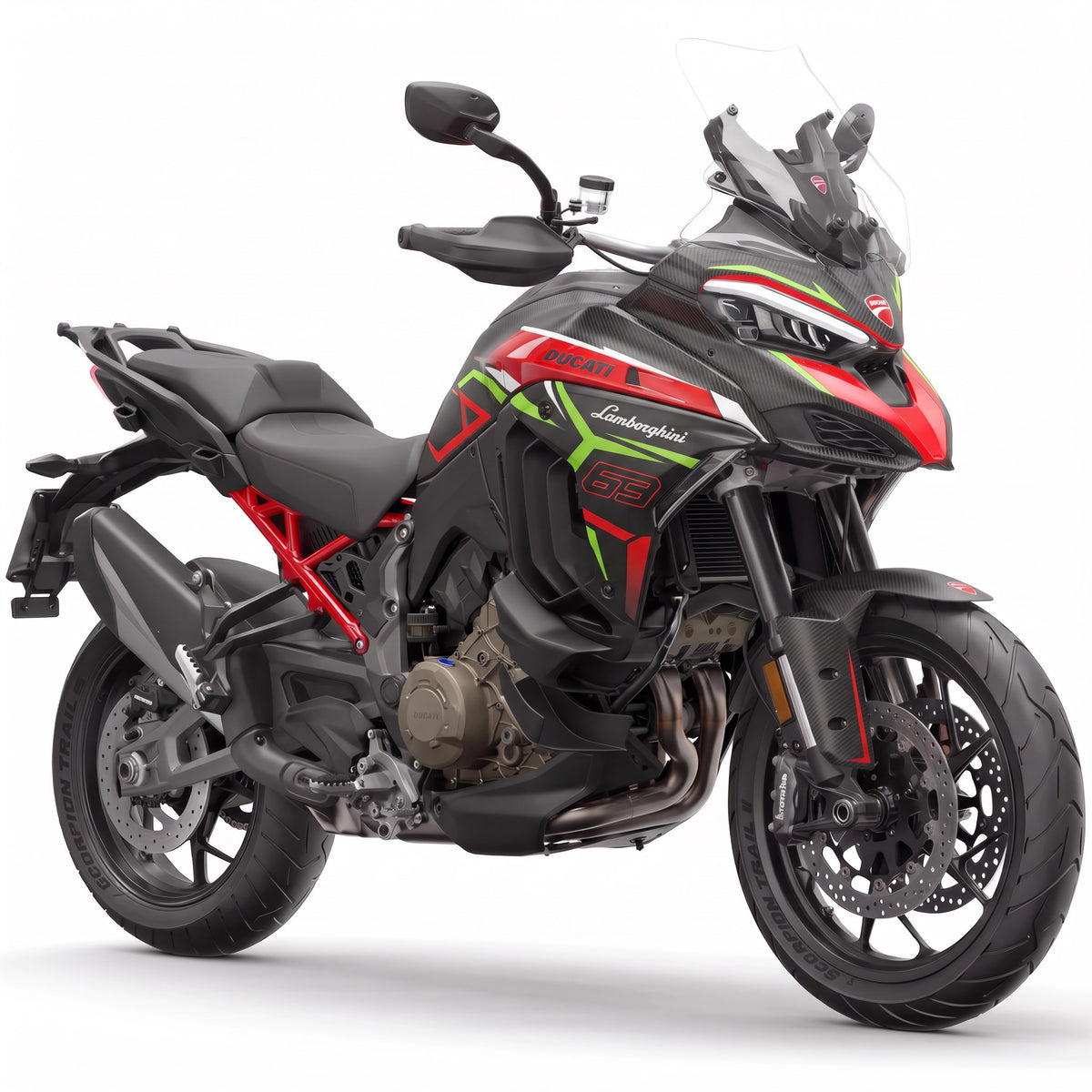 Kit vinilos Ducati Multistrada V4 (2021-2026) - Verde Veleno, vista tres cuartos