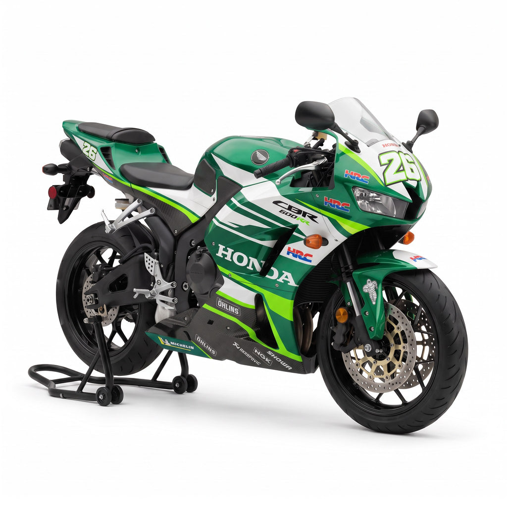 Kit vinilos Honda CBR 600RR (2013-2019) - Emerald 26, vista tres cuartos