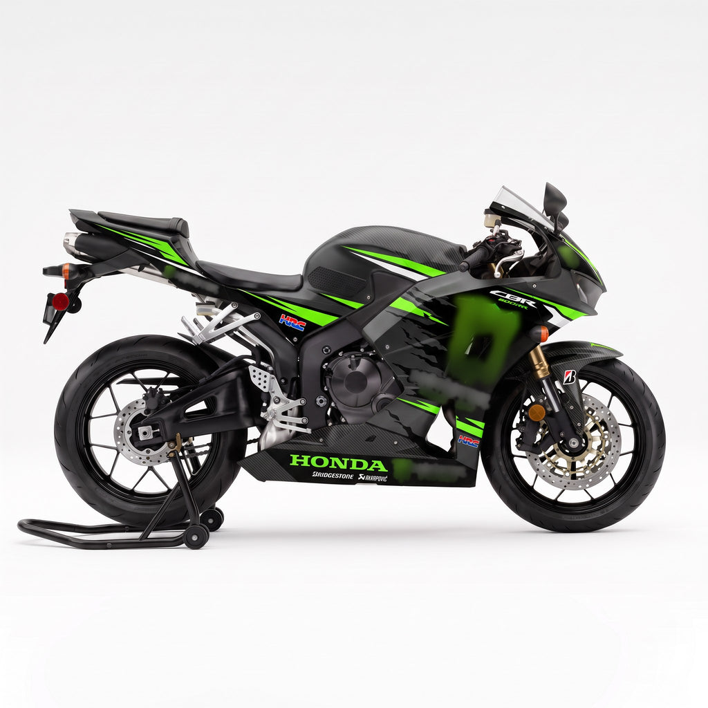 Honda CBR 600RR (2013-2019) graphics kit - Green Shadow, side view