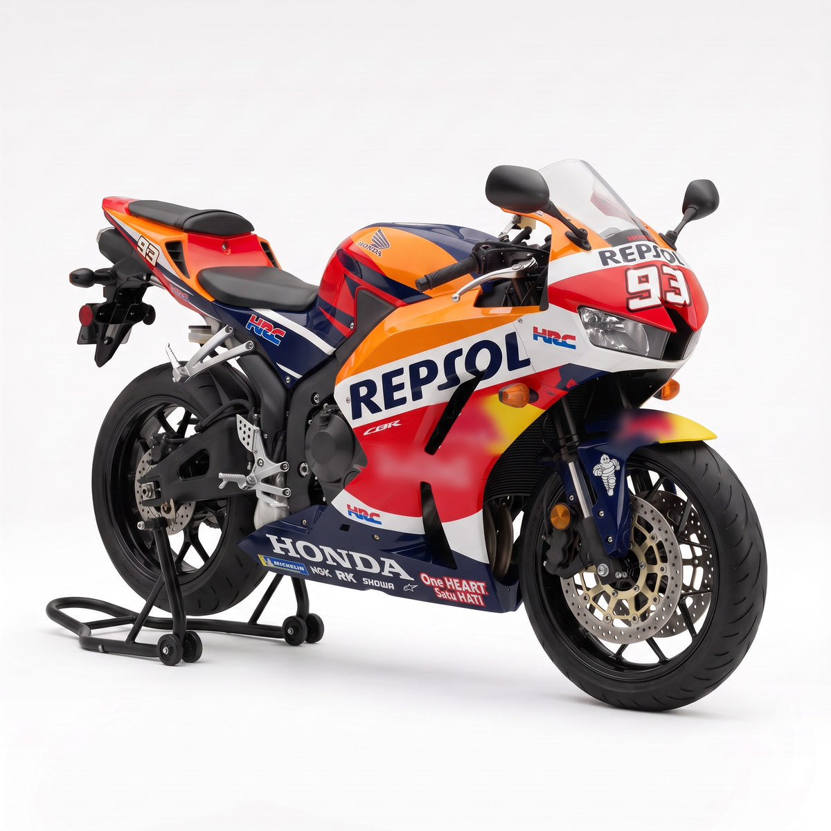 Kit vinilos Honda CBR 600RR (2013-2019) - Orange Fury, vista tres cuartos