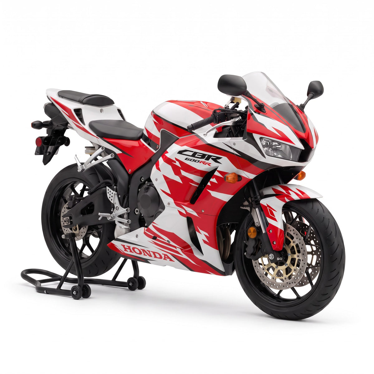 Kit vinilos Honda CBR 600RR (2013-2019) - Red Shard, vista tres cuartos