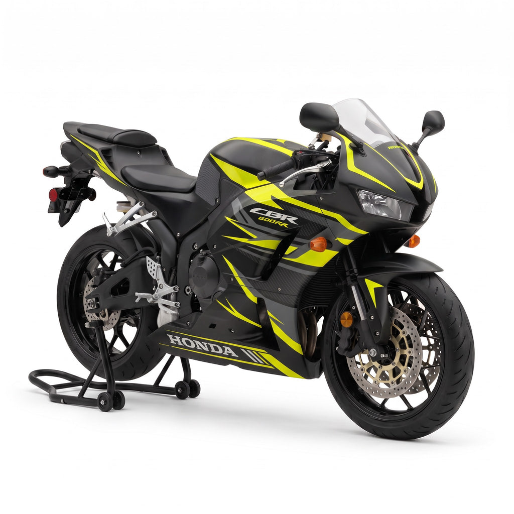 Kit vinilos Honda CBR 600RR (2013-2019) - Toxic Volt, vista tres cuartos