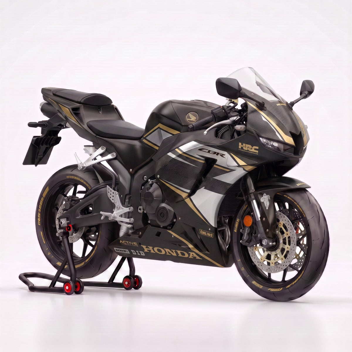 Kit vinilos Honda CBR 600RR (2021-2026) - Black Gold, vista tres cuartos