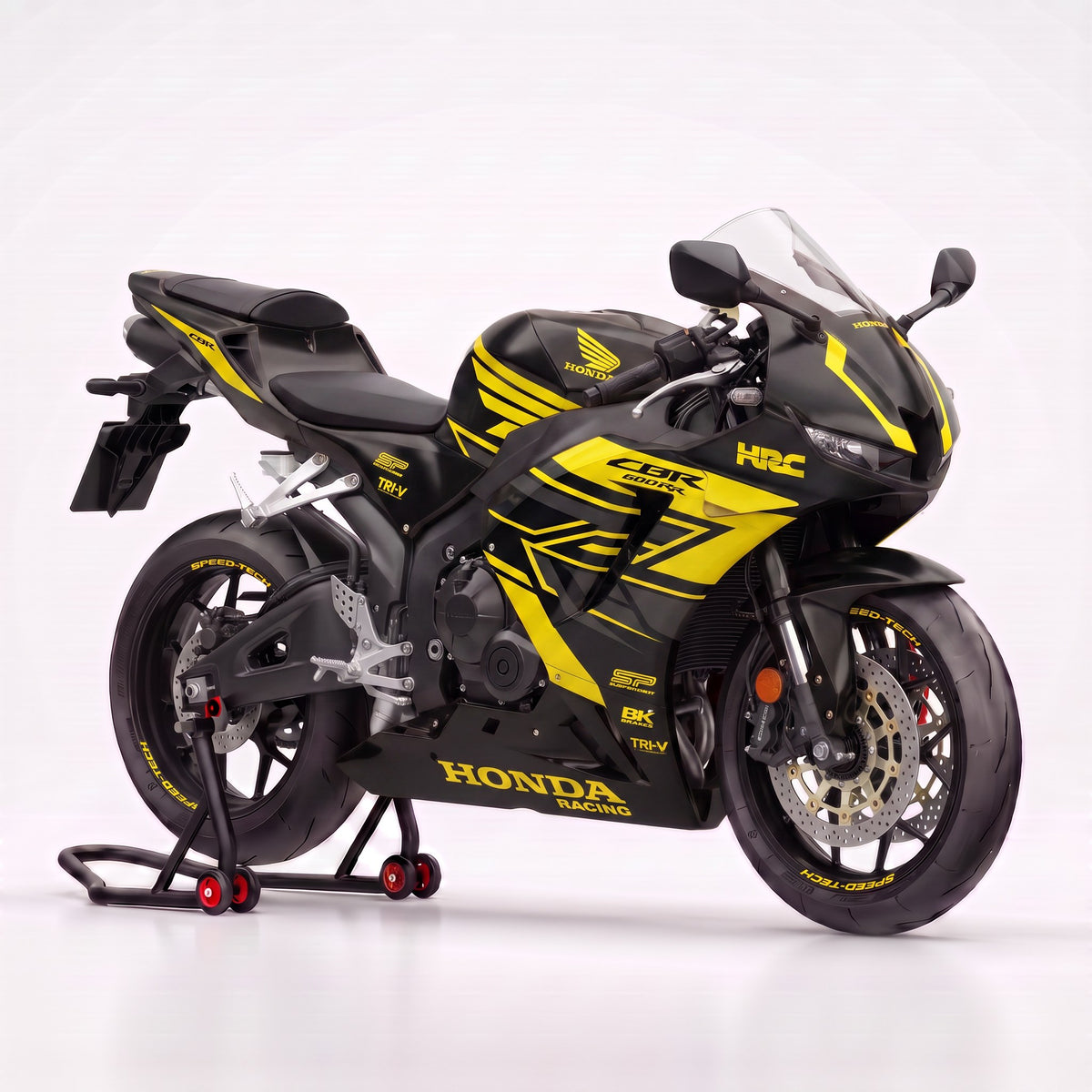 Kit vinilos Honda CBR 600RR (2021-2026) - Black Wasp, vista tres cuartos