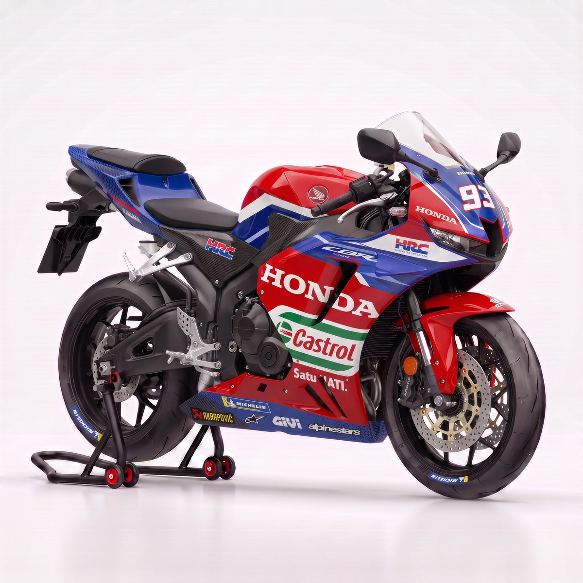 Kit vinilos Honda CBR 600RR (2021-2026) - GP Tricolor, vista tres cuartos