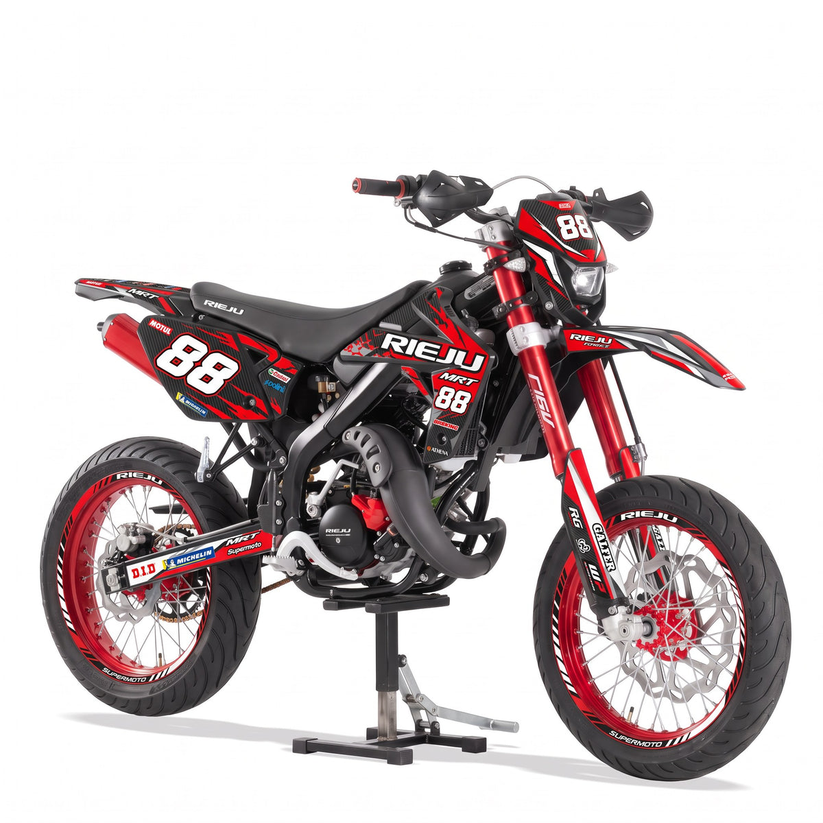 Kit vinilos Rieju MRT 50 (2009-2021) - Red Racer, vista tres cuartos