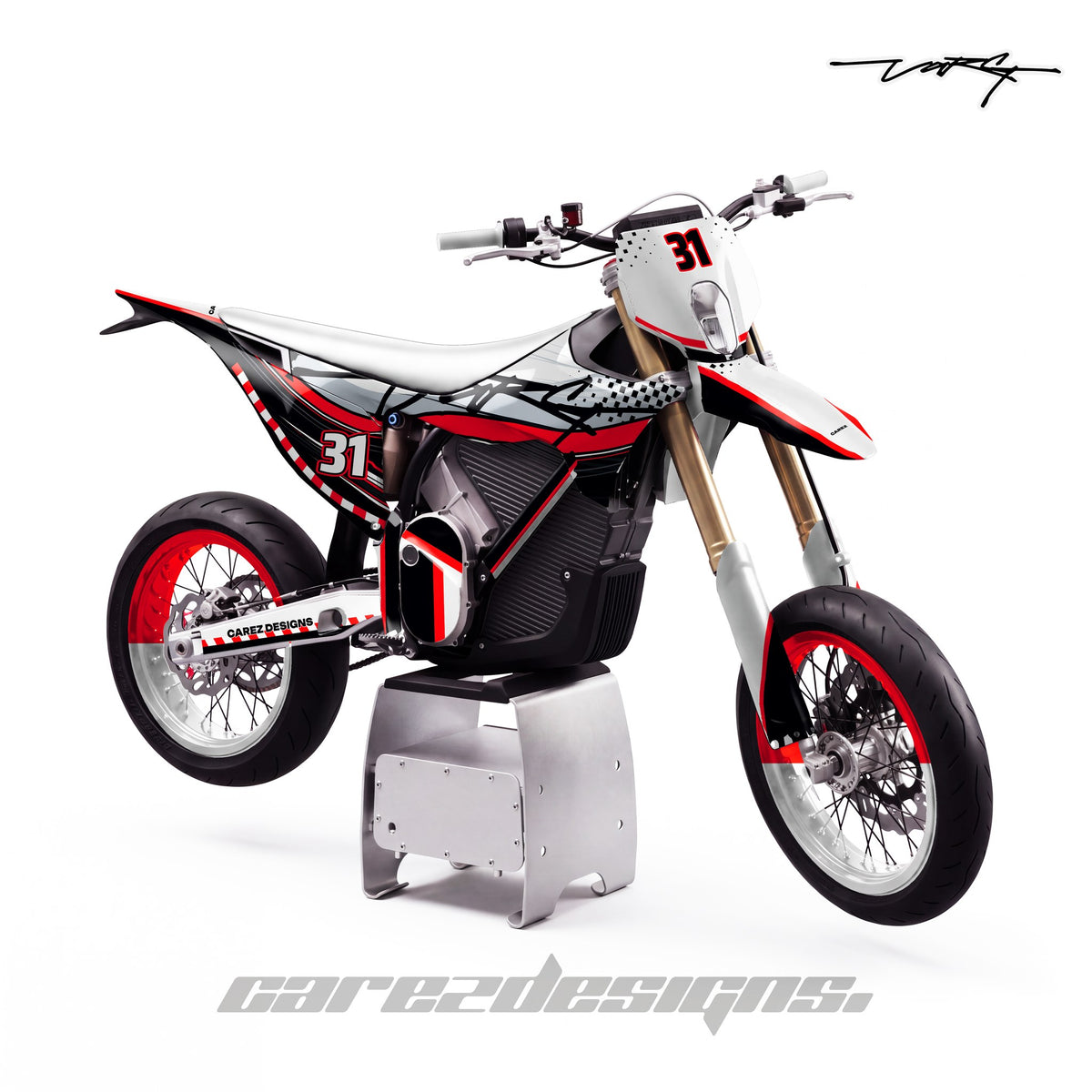 Kit vinilos Stark Varg SM (2026) - Apex Rojo, vista lateral