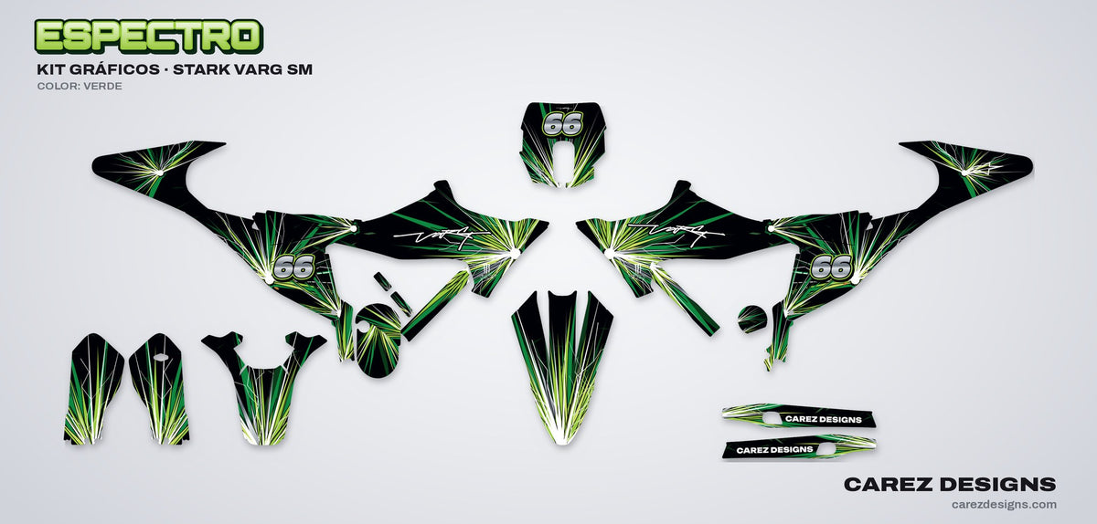 Piezas del kit de vinilos Stark Varg SM (2026) - Espectro Verde