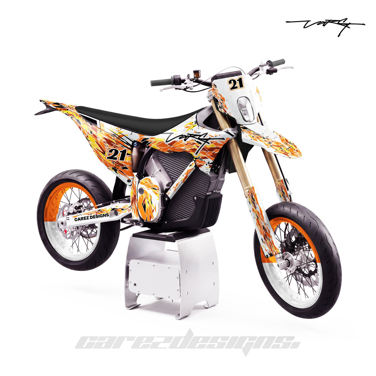Kit vinilos Stark Varg SM (2026) - Kristal Naranja, vista lateral