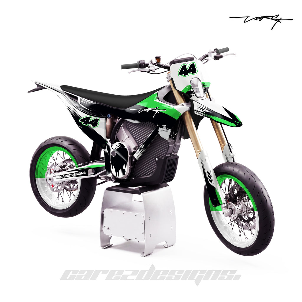 Kit vinilos Stark Varg SM (2026) - Tinta Verde y Negro, vista lateral
