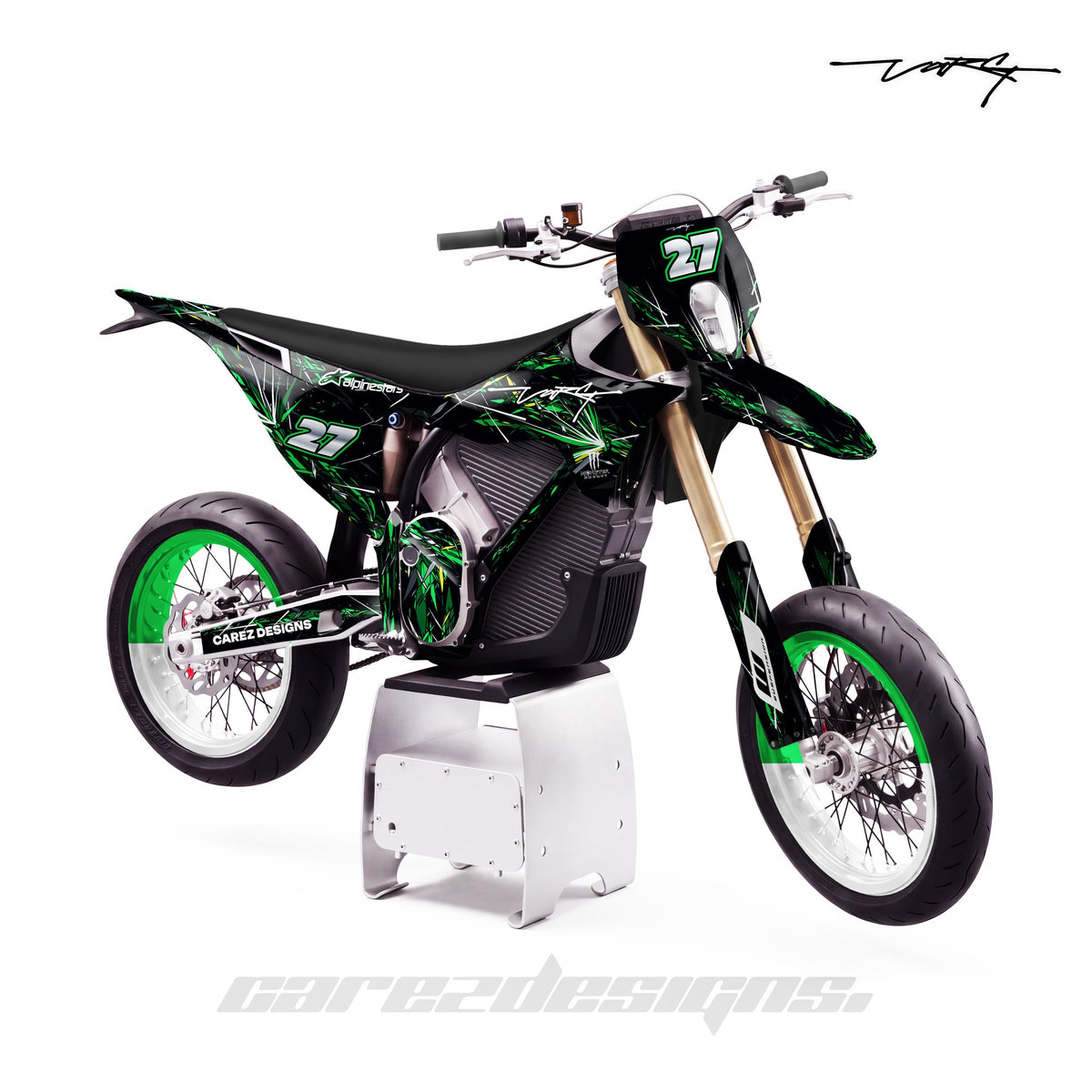 Kit vinilos Stark Varg SM (2026) - Volcán Verde y Lima, vista lateral