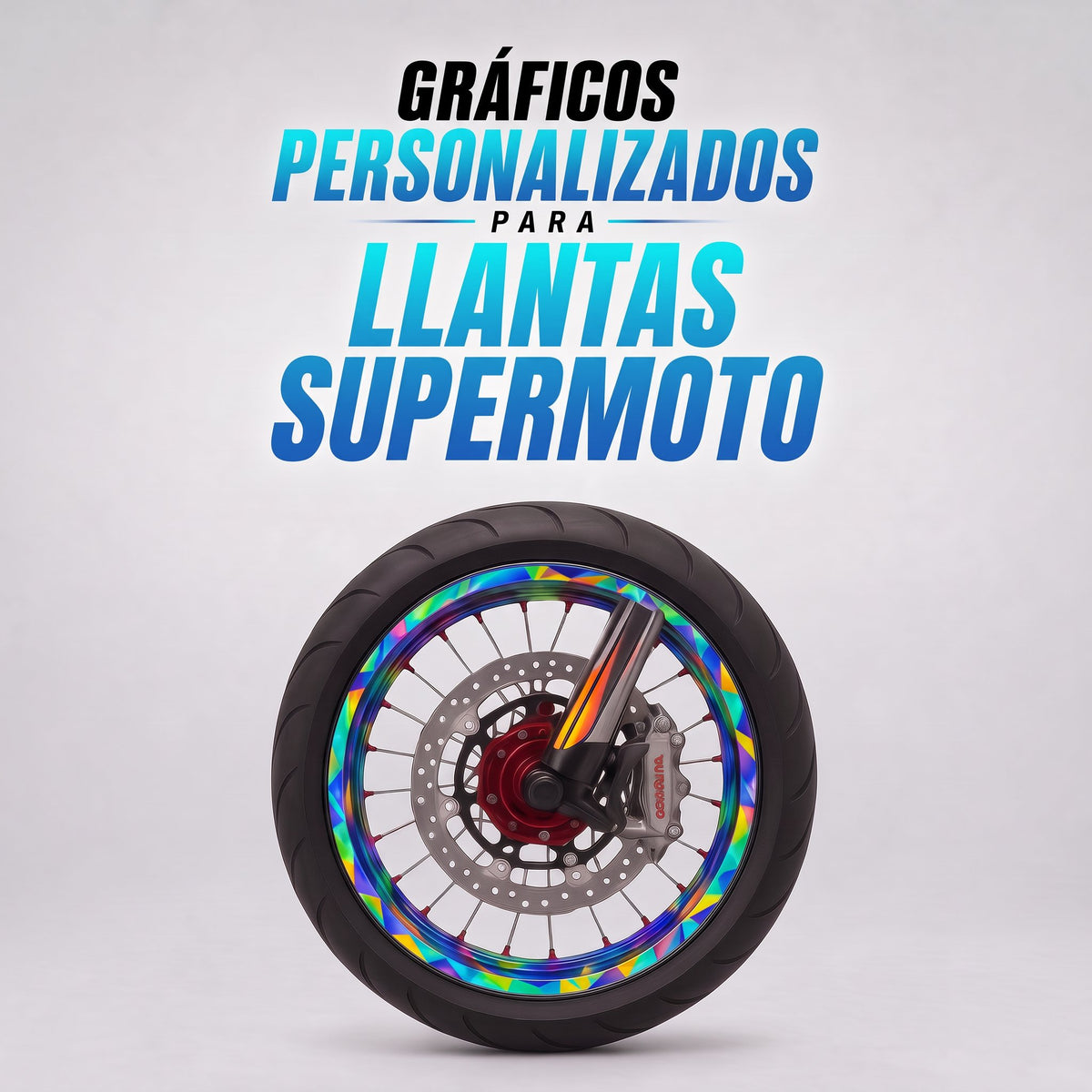 Vinilos personalizados para llanta de supermoto: tus colores, tu dorsal o tu logo - Carez Designs
