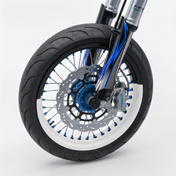 Vinilos para llanta de moto Solid Blanco, perfil completo en llanta de radios