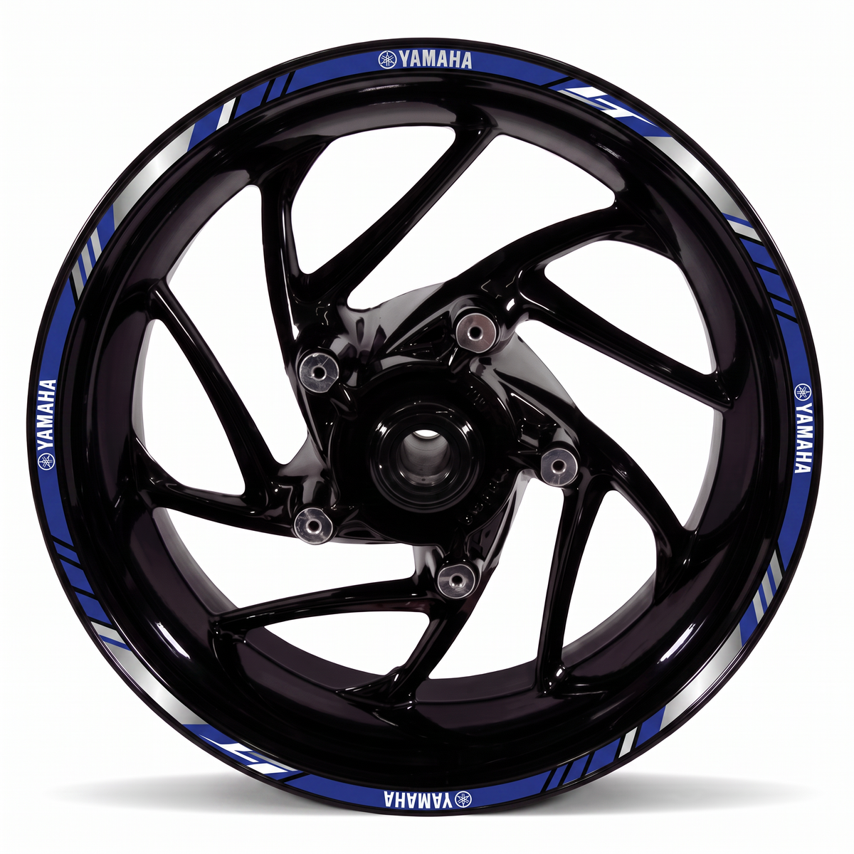 Vinilos para llanta de moto Yamaha - GT azul en el perfil de la rueda