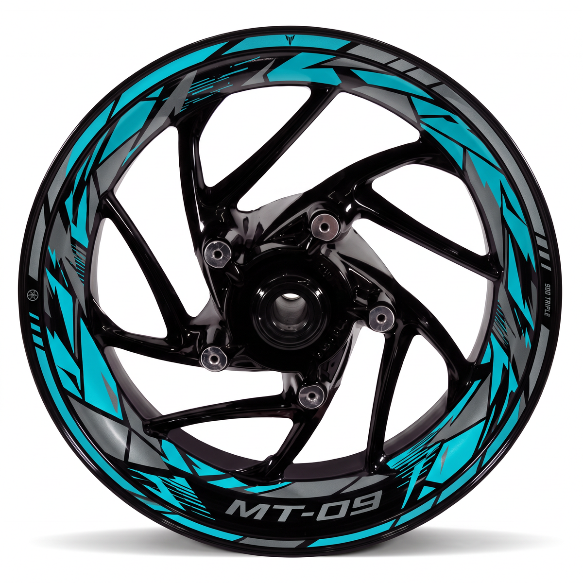 Vinilos para llanta Yamaha MT-09 - turquesa, cobertura completa