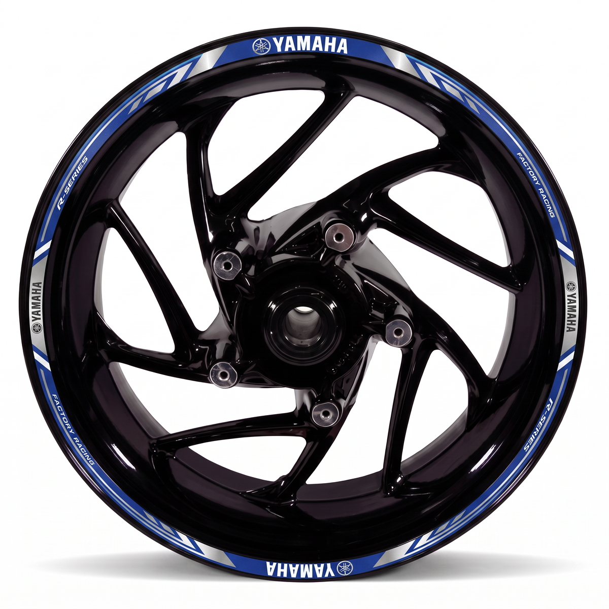 Vinilos para llanta de moto Yamaha - R-Series Factory Racing azul